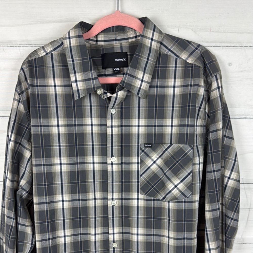 Hurley Men's Gray Plaid Shirt